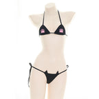 Kawaii Cat Paw Tie-Side Micro Bikini Set