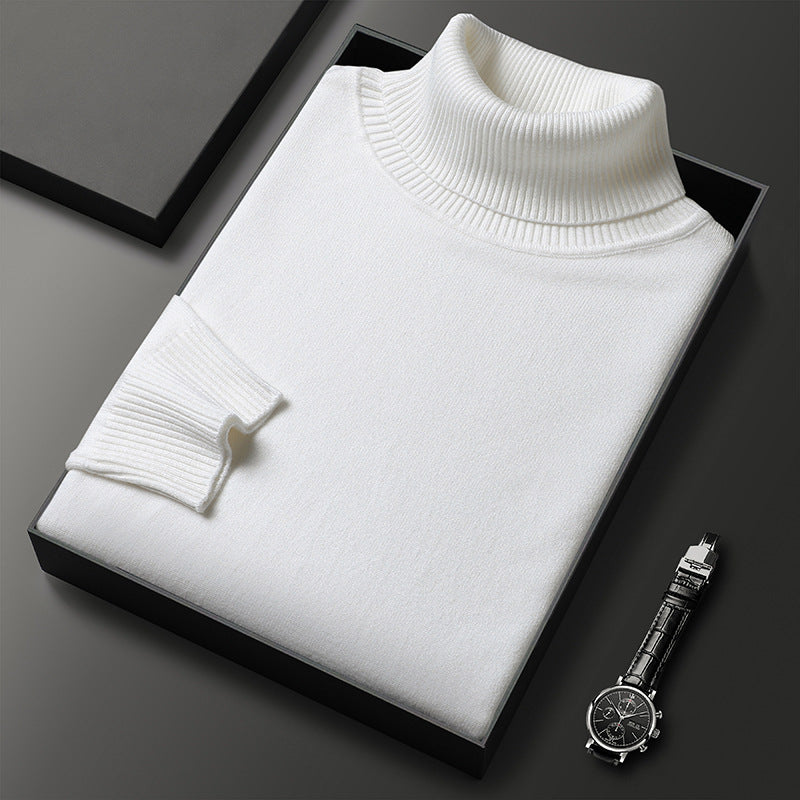 Slim-Fit Solid Color Turtleneck Pullover Sweater | Streetwear