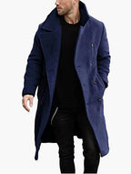 2023 Autumn/Winter Men's Long Woolen Coat Double Breasted