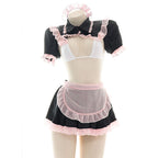 Dramila Sexy Lingerie Sheer Maid Uniform Nightgown