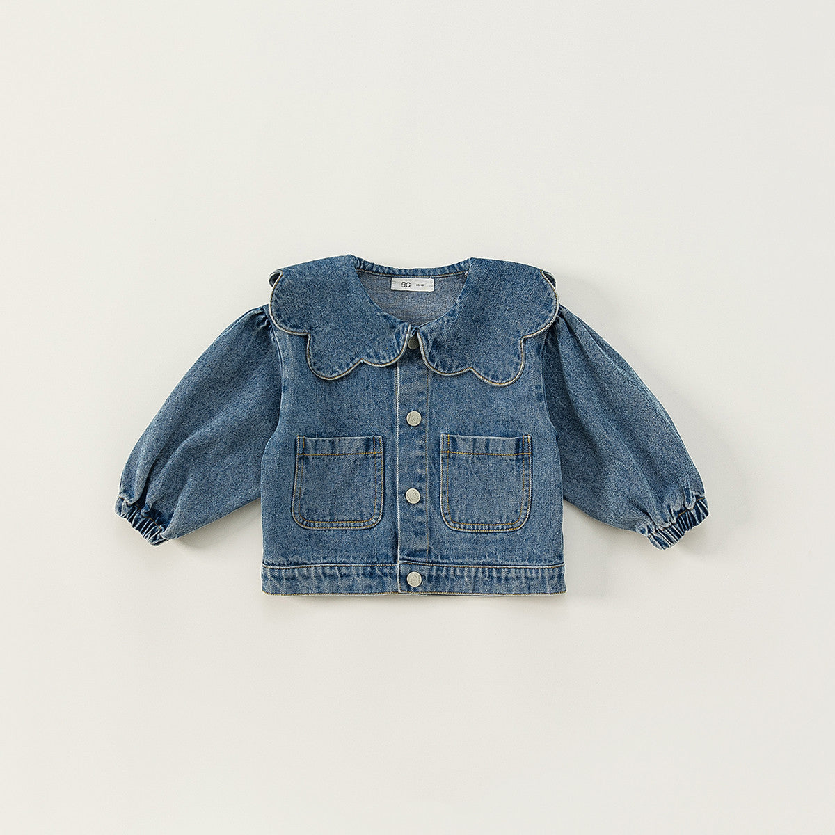 Girl's Denim Jacket with Western Doll Collar