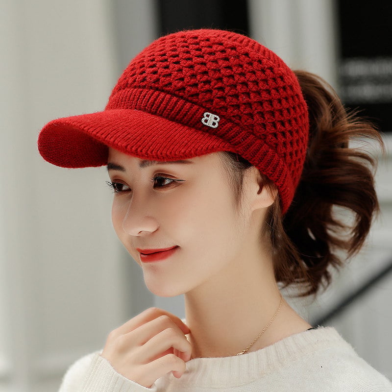 Thick Knitted Wool Hat for Autumn and Winter | Embroidered Cap