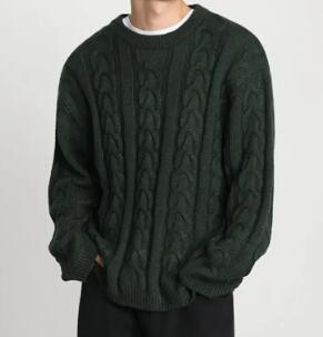Korean Style Men's Loose Cable-Knit Sweater (One Piece)