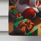 Cairn Terrier and Santa Claus House Flag