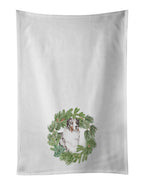 Australian Shepherd Blue Merle Longhaired Christmas Wreath Kitchen Towel Set of 2