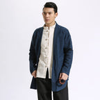 Linen Mid-Length Solid Color Hanfu Windbreaker Jacket