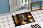Cavalier Spaniel and Santa Claus Doormat