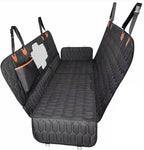 3-in-1 Dog Car Seat Cover, Waterproof Quilted Back Seat Hammock with Mesh Window & Storage Pockets, Machine Washable