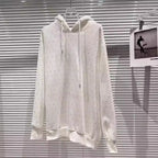 Rhinestone Shiny Loose Pullover Hoodie | Streetwear