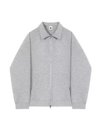 GREY ZIP COLLAR SWEATER