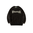 Distressed Men's Round Neck Long Sleeve Sweater