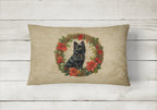 German Spitz Christmas Flowers Throw Pillow