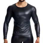 Thermal Men's Slim Fit PU Leather One Piece Underwear