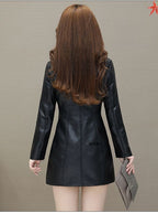 SEPARQI Women's Slim Fit Faux Fur Leather Jacket