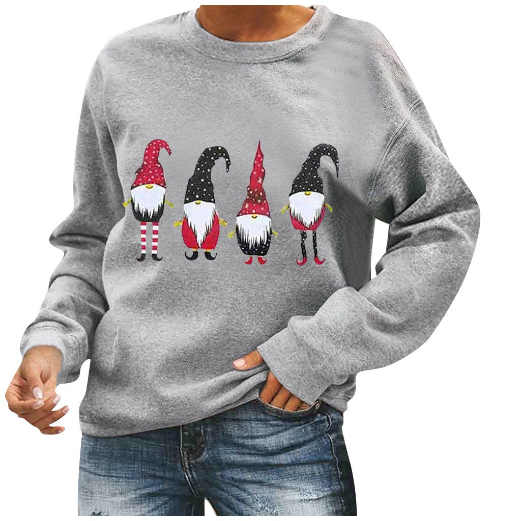 Christmas Tree Snowman Long Sleeve Sweatshirt for Women | Streetwear