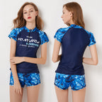 Oni Floral Print Short Sleeve Swimsuit