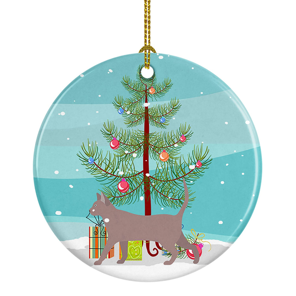 Thai Lilac Cat Christmas Ceramic Ornament