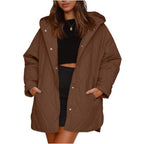 Long Sleeve Hooded Coat with Wide, Fall/Winter 2023