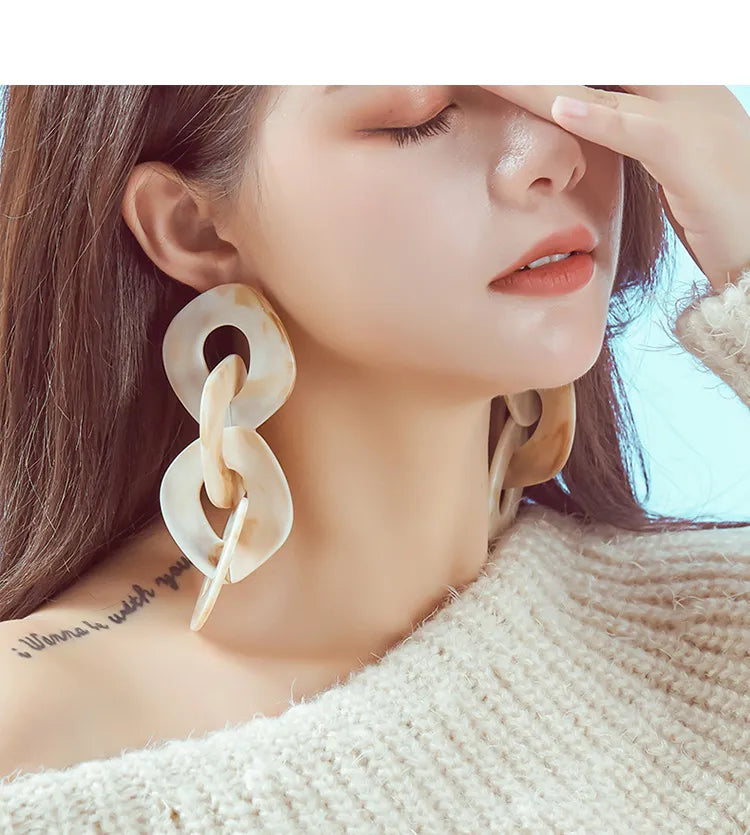 Simple Acrylic Large Earrings | Jewelry
