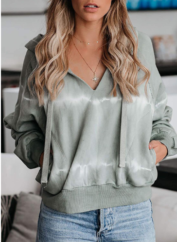 Casual Gradient Tie-Dye Hooded Sweater for All
