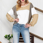 Multicolor Round Neck Loose Casual Pullover Sweater | Streetwear