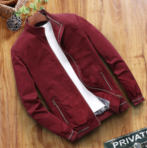 Plus Size Washed Cotton Jacket for Men - Casual Sports