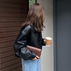 Small PU Leather Short Jacket for Spring and Autumn