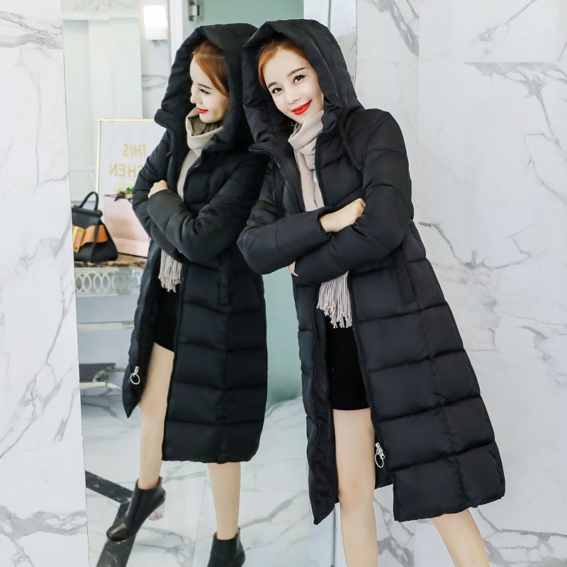 Women's Thick Cotton-Padded Long Jacket for Warmth