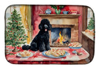 Poodle Christmas Cookies Dish Drying Mat