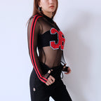 Sheer Mesh Bodysuit Top, Sexy Layering Shirt