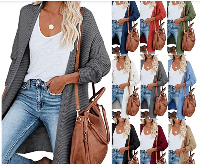 Casual Loose Medium Long Knitting Cardigan Sweater