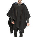 Trendy Vintage Men’s Long Coat with Irregular Hem