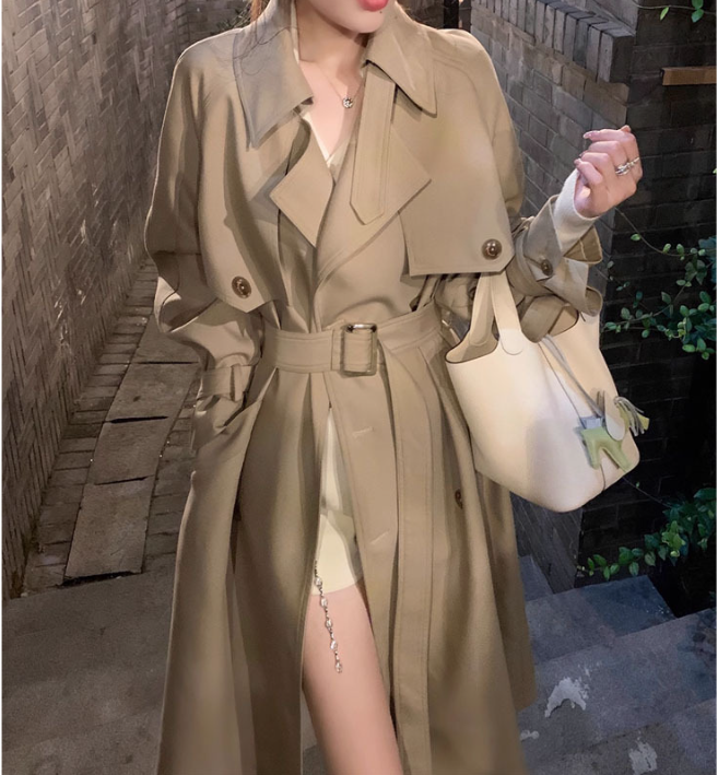 Wool Mid-Length Thin Coat for Women in Early Autumn