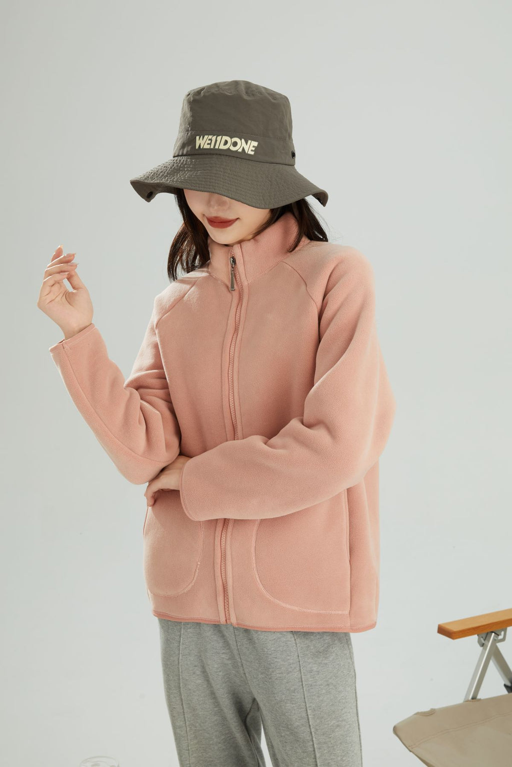 Lambswool Stand Collar Short Cardigan Coat