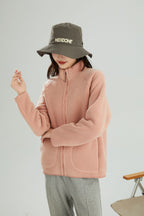 Lambswool Stand Collar Short Cardigan Coat