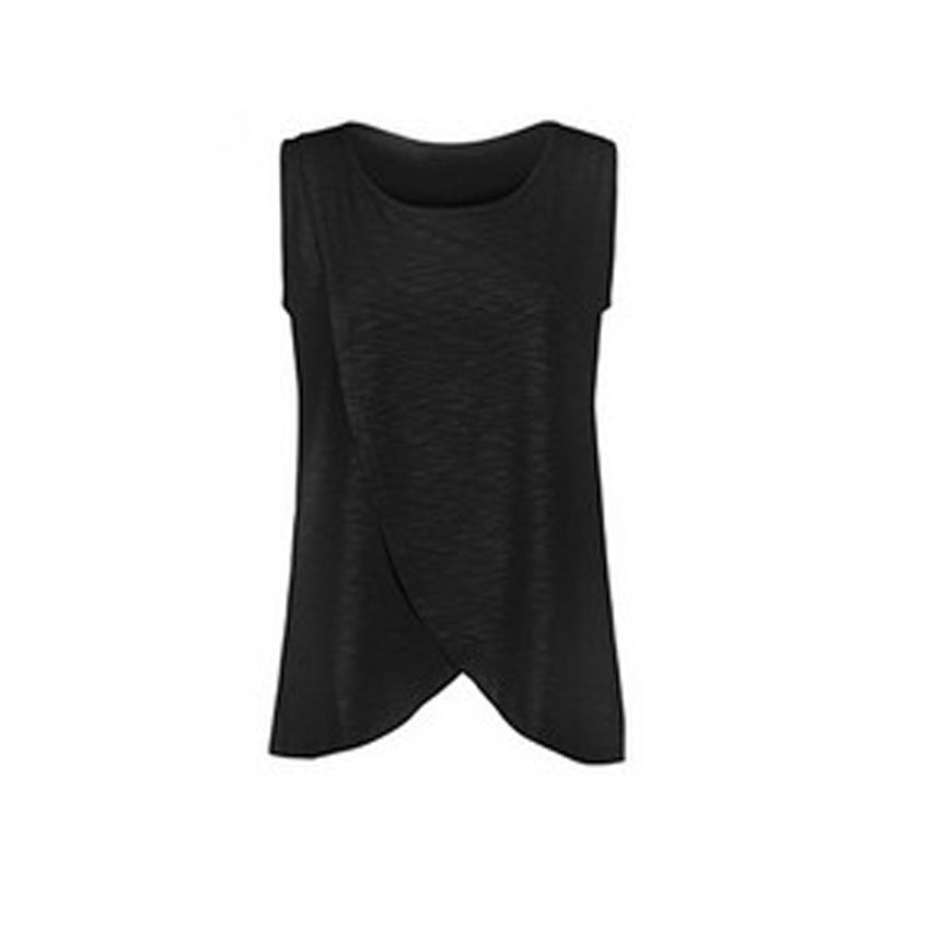 European American Round Neck Sleeveless Maternity Dress