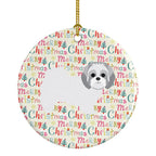 Shih Tzu #2 Merry Christmas Ceramic Ornament