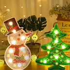 DIY 5D Diamond Painting Night Light - Christmas Tree & Snowman