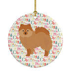 German Spitz #2 Merry Christmas Ceramic Ornament
