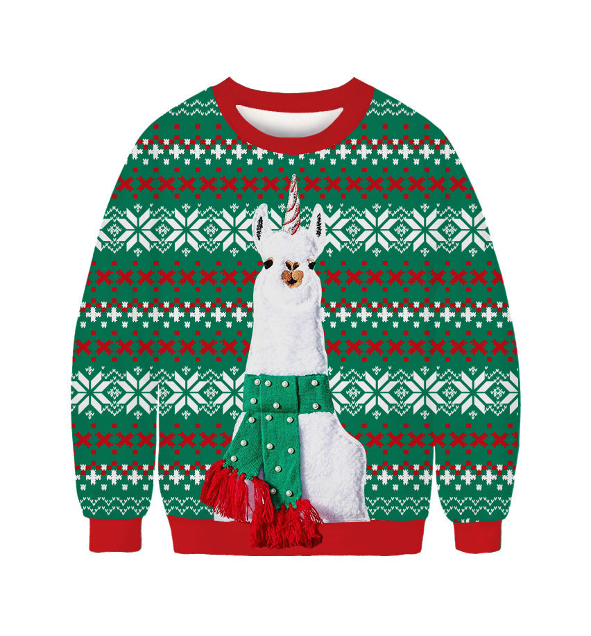 Cute 3D Printed Elk Christmas Sweatshirt for Women | Streetwear