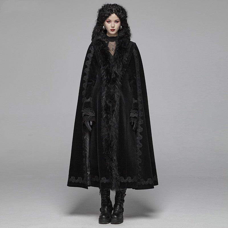 Gothic Retro Dark Tie Long Coat for Women