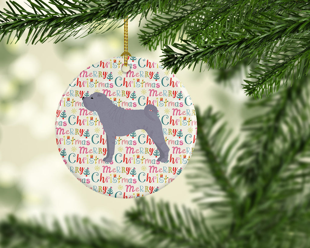 Shar Pei #1 Merry Christmas Ceramic Ornament