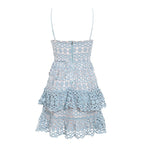 Lace-Trimmed Vacation Dress with Spaghetti Straps