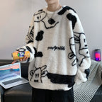 Men's Loose Plush Fleece Jacket for Couples