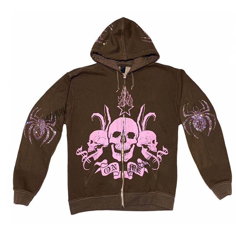 Brown Print Oversized Hoodie Sweatshirt | Streetwear