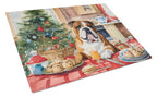 English Bulldog Christmas Cookies Glass Cutting Board
