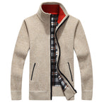 Men's Loose Thick Fleece Zipper Cardigan Sweater