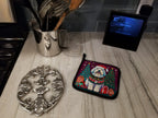 Old English Sheepdog Christmas Pair of Pot Holders
