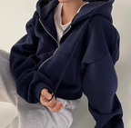 Women's Long Sleeve Zipper Pocket Hoodie | Streetwear