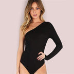 2020 New Asymmetrical Long Sleeve Bodysuit